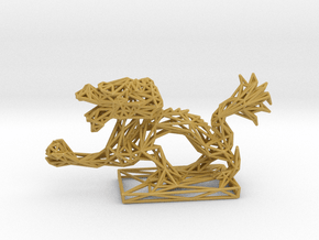 Dragon with Icosahedron in Tan Fine Detail Plastic
