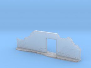 Damaged Brick Wall with Doorway (28mm Scale) in Clear Ultra Fine Detail Plastic