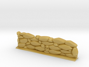 Stone Wall with Skull Head (28mm Scale Miniature) in Tan Fine Detail Plastic