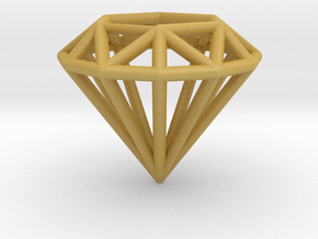 Diamond shaped wire pendant in Tan Fine Detail Plastic