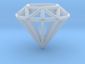 Diamond shaped wire pendant in Clear Ultra Fine Detail Plastic