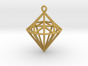 Wireframe Diamond Pendant in Tan Fine Detail Plastic