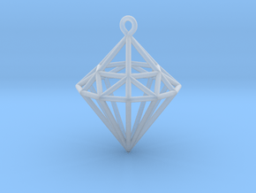 Wireframe Diamond Pendant in Clear Ultra Fine Detail Plastic