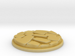 Uneven Cobblestone Miniature Base Plate (50mm) in Tan Fine Detail Plastic