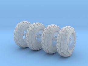 1:64 off road tires for 9mm rims. in Clear Ultra Fine Detail Plastic