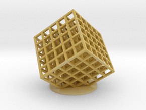 lattice cube 5x5x5 in Tan Fine Detail Plastic