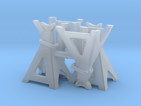 1:18 Scale Jack Stands x4 (Low) in Clear Ultra Fine Detail Plastic