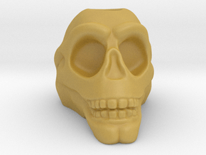 Stylized Skull 3D Pen Holder in Tan Fine Detail Plastic