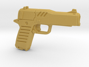 cyberpunk - near future pistol in 1/6 scale in Tan Fine Detail Plastic