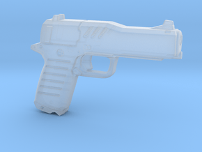 cyberpunk - near future pistol in 1/6 scale in Clear Ultra Fine Detail Plastic