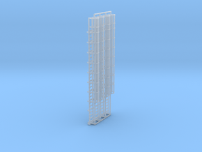 1:100 Cage Ladder 93mm Top in Clear Ultra Fine Detail Plastic