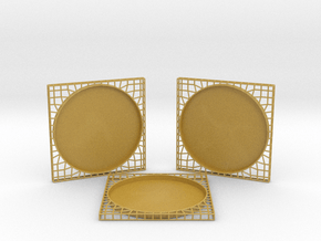 3 Semiwire Coasters in Tan Fine Detail Plastic