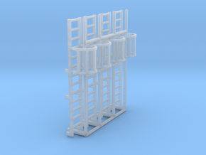 1:100 Cage Ladder 42mm Platform in Clear Ultra Fine Detail Plastic