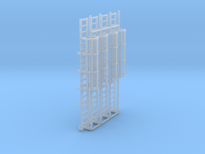 1:100 Cage Ladder 61mm Platform in Clear Ultra Fine Detail Plastic
