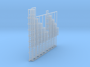 1:100 Cage Ladder Assorted 8pc in Clear Ultra Fine Detail Plastic