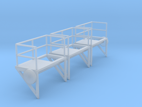 1:100 Ladder Platform Left 3pc in Clear Ultra Fine Detail Plastic