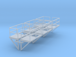 1:100 Ladder Platform Left+Right 6pc in Clear Ultra Fine Detail Plastic