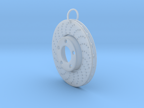 Drilled braking disc keychain in Clear Ultra Fine Detail Plastic