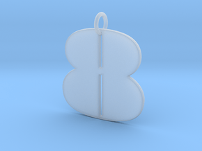 Numerical Digit Eight Pendant in Clear Ultra Fine Detail Plastic