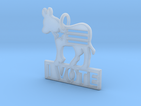 I Vote Donkey Pendant in Clear Ultra Fine Detail Plastic