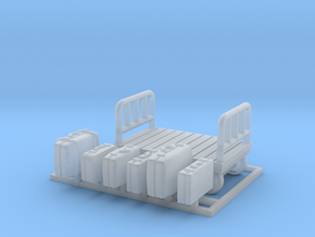 Train Luggage Cart in H0 1:87 scale (Small Set) in Clear Ultra Fine Detail Plastic