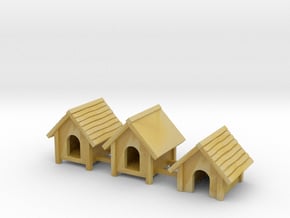 Doghouse set 1:87 H0 scale (3 unique designs) in Tan Fine Detail Plastic