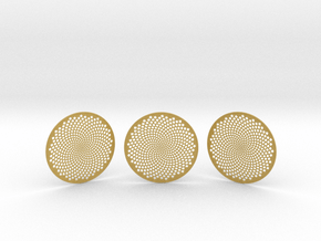 3 Fibonacci Coasters in Tan Fine Detail Plastic