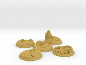 Set of five 40 mm Bases for my "Lava World" series in Tan Fine Detail Plastic