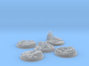 Set of five 40 mm Bases for my "Lava World" series in Clear Ultra Fine Detail Plastic