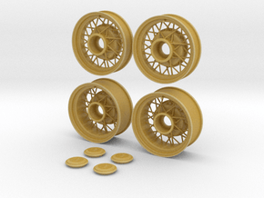 1:8 Wire Wheel set in Tan Fine Detail Plastic