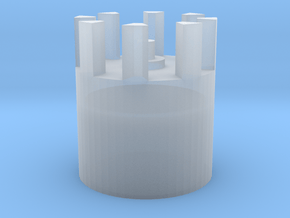 7/8" Arc Reactor Insert 1" Long 3/3 in Clear Ultra Fine Detail Plastic