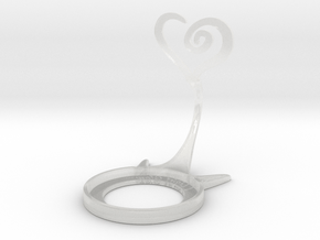 Valentine Spiral Heart in Clear Ultra Fine Detail Plastic