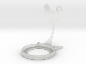 Animal Cat Curly in Clear Ultra Fine Detail Plastic