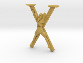 Skinny man Crucified - 28 mm to the eye in Tan Fine Detail Plastic