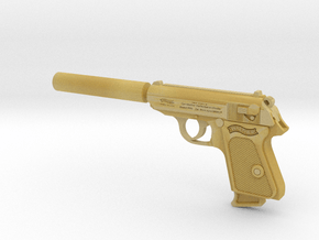 Silenced Walther PPK 1:6 scale in Tan Fine Detail Plastic