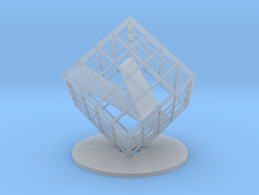 Customizable Name Plate trapped in a Lattice Cube in Clear Ultra Fine Detail Plastic
