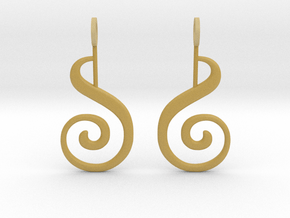 Spiral Earrings in Tan Fine Detail Plastic