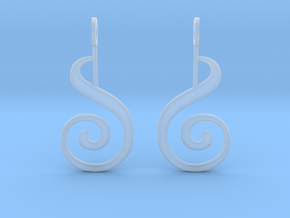 Spiral Earrings in Clear Ultra Fine Detail Plastic