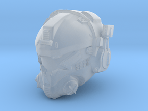pilot helmet titanfall style in 1/6 scale in Clear Ultra Fine Detail Plastic
