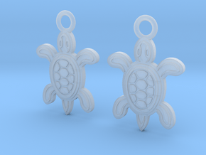 Tribal Turtle Earrings in Clear Ultra Fine Detail Plastic