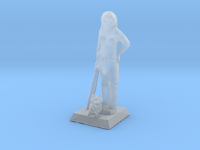 Pocahontas Warrior w/ Raccoon 28mm Scale Miniature in Clear Ultra Fine Detail Plastic
