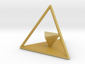 Dual Solids Tetrahedron (no hole) in Tan Fine Detail Plastic