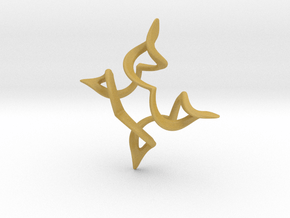 Geometric Necklace / Pendant-09 in Tan Fine Detail Plastic