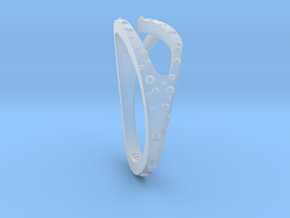 Wave Ring in Clear Ultra Fine Detail Plastic