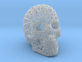 Human Skull with Pattern in Clear Ultra Fine Detail Plastic