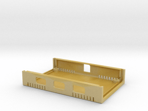 USB Sidecar for MiSTer XS Case Bottom (1/2) (v1.1) in Tan Fine Detail Plastic