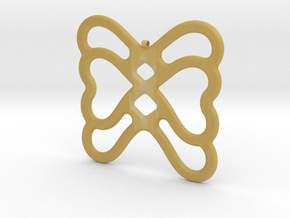Butterfly Pendant / Necklace-22 in Tan Fine Detail Plastic