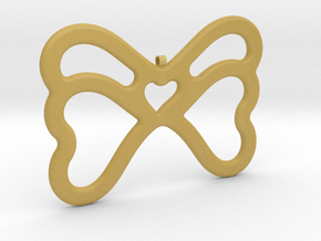 Butterfly Pendant / Necklace-21 in Tan Fine Detail Plastic