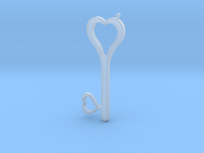 Hearts Key Necklace-25 in Clear Ultra Fine Detail Plastic
