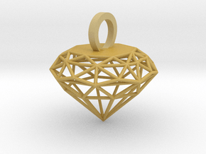 Wire Diamond Pendant in Tan Fine Detail Plastic